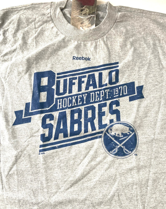 Buffalo Sabres NHL Youth Large "Hockey Dept. 1970" Gray NOS T-Shirt