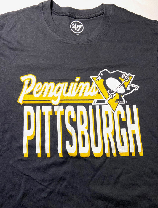 Pittsburg Penguins NHL Adult Small Black Logo T-Shirt