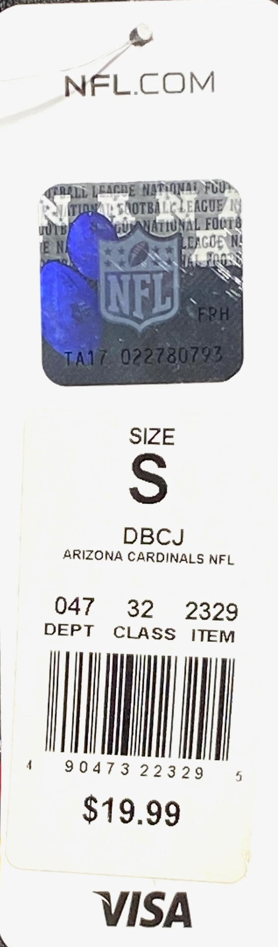 Arizona Cardinals 2016 NFL Adult Small Dark Gray NOS Logo T-Shirt