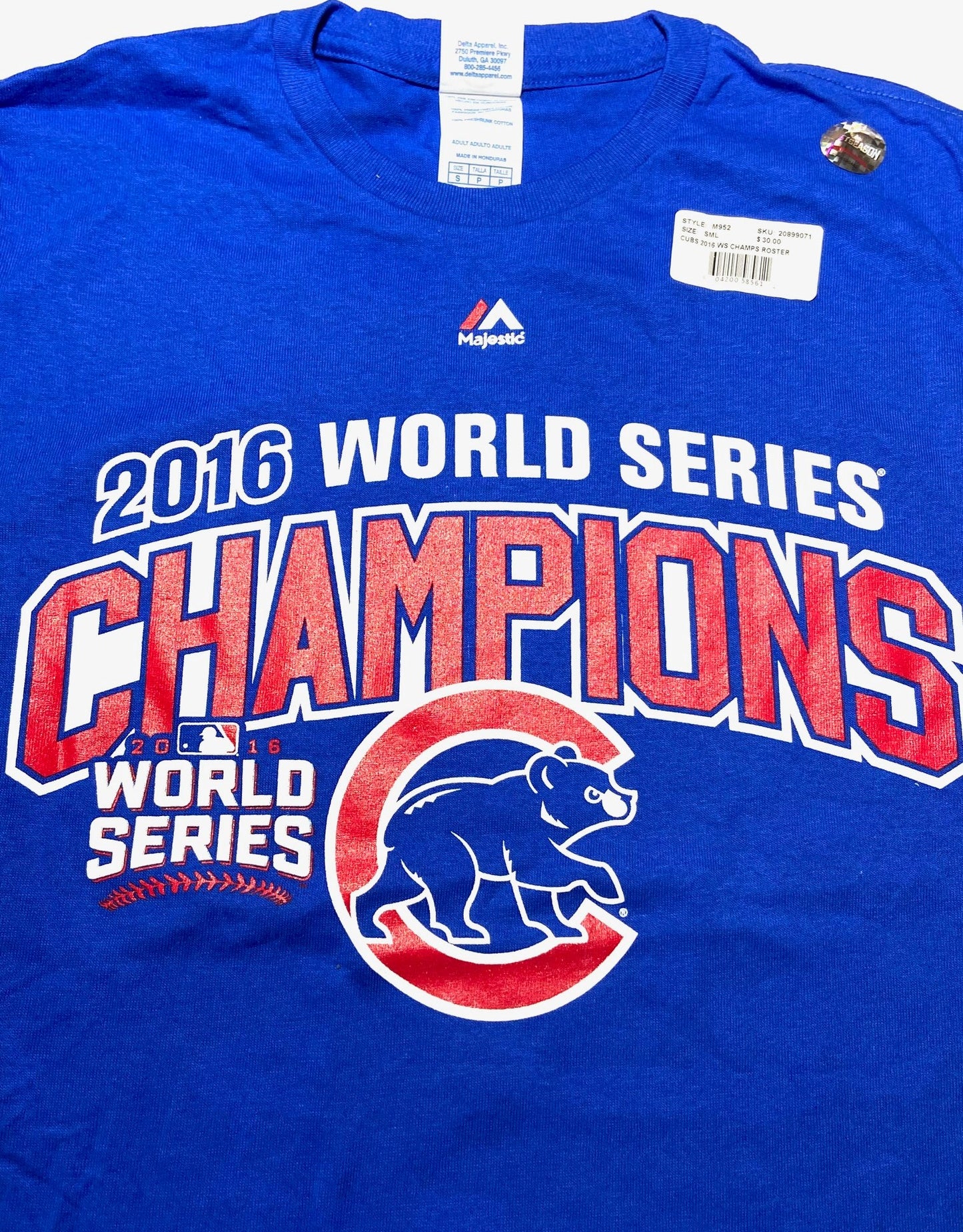 Chicago Cubs MLB 2016 World Series Champs 2-Sided NOS Print T-Shirt