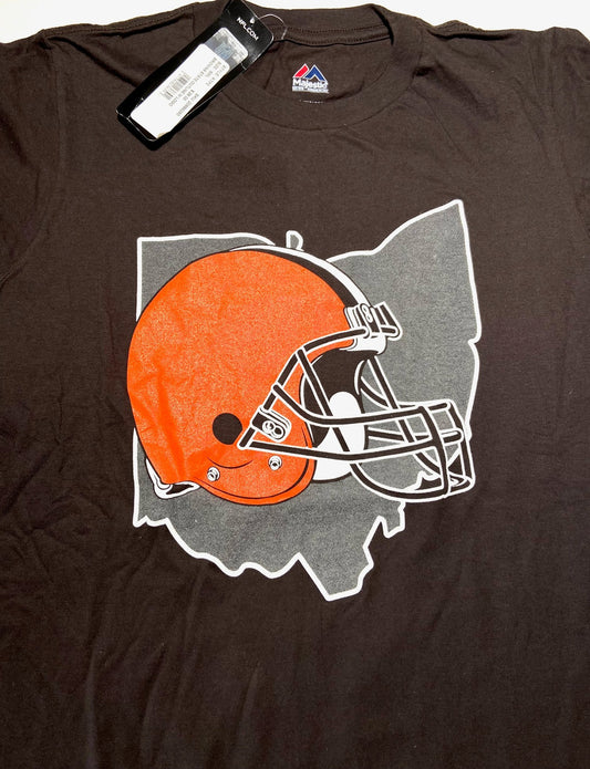 Cleveland Browns 2012 NFL "State Outline" Adult Small Brown Logo NOS T-Shirt