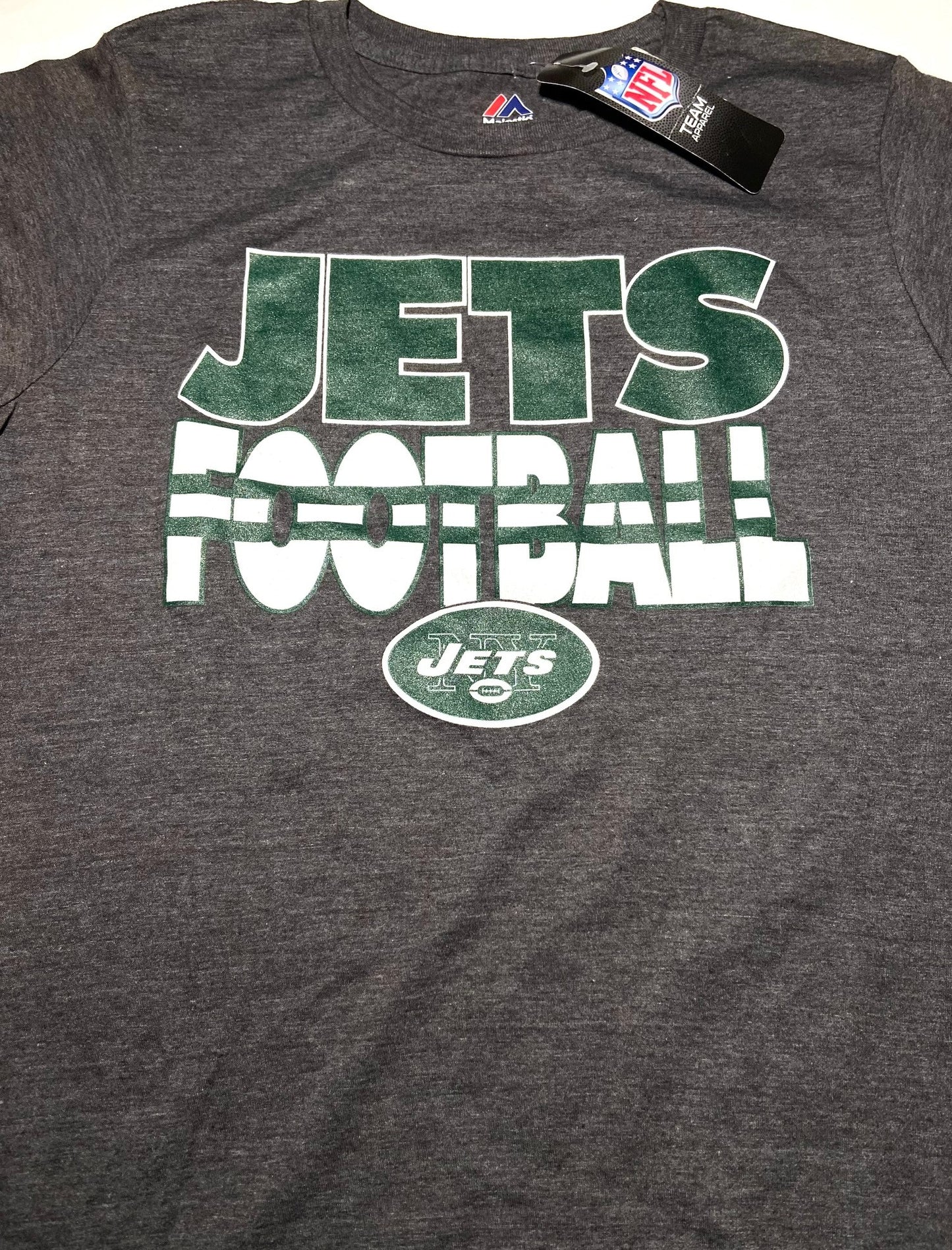 New York Jets 2015 NFL Adult Small Gray NOS Logo T-Shirt