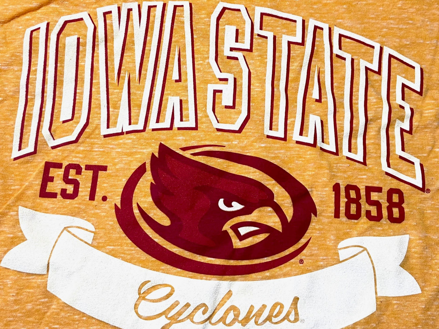 Iowa State Cyclones NCAA "EST. 1858" Banner Women's Gold NOS T-Shirt