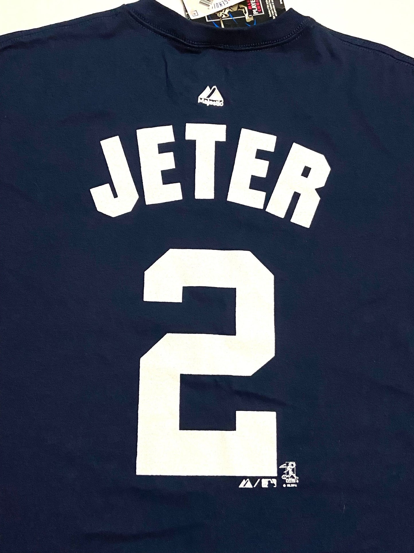 Derek Jeter 2012 MLB NY Yankees Adult Medium Blue Jersey Style NOS T-Shirt
