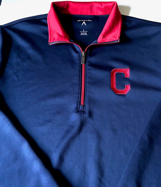 Cleveland Pre-Guardians 2012 MLB Block "C" Adult Large Navy Used Sweatshirt