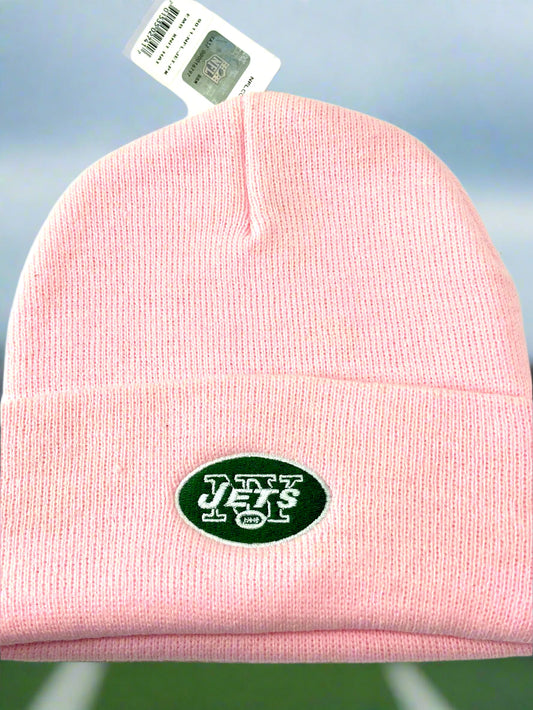 New York Jets NFL Pink Cuffed NOS Logo Knit Hat