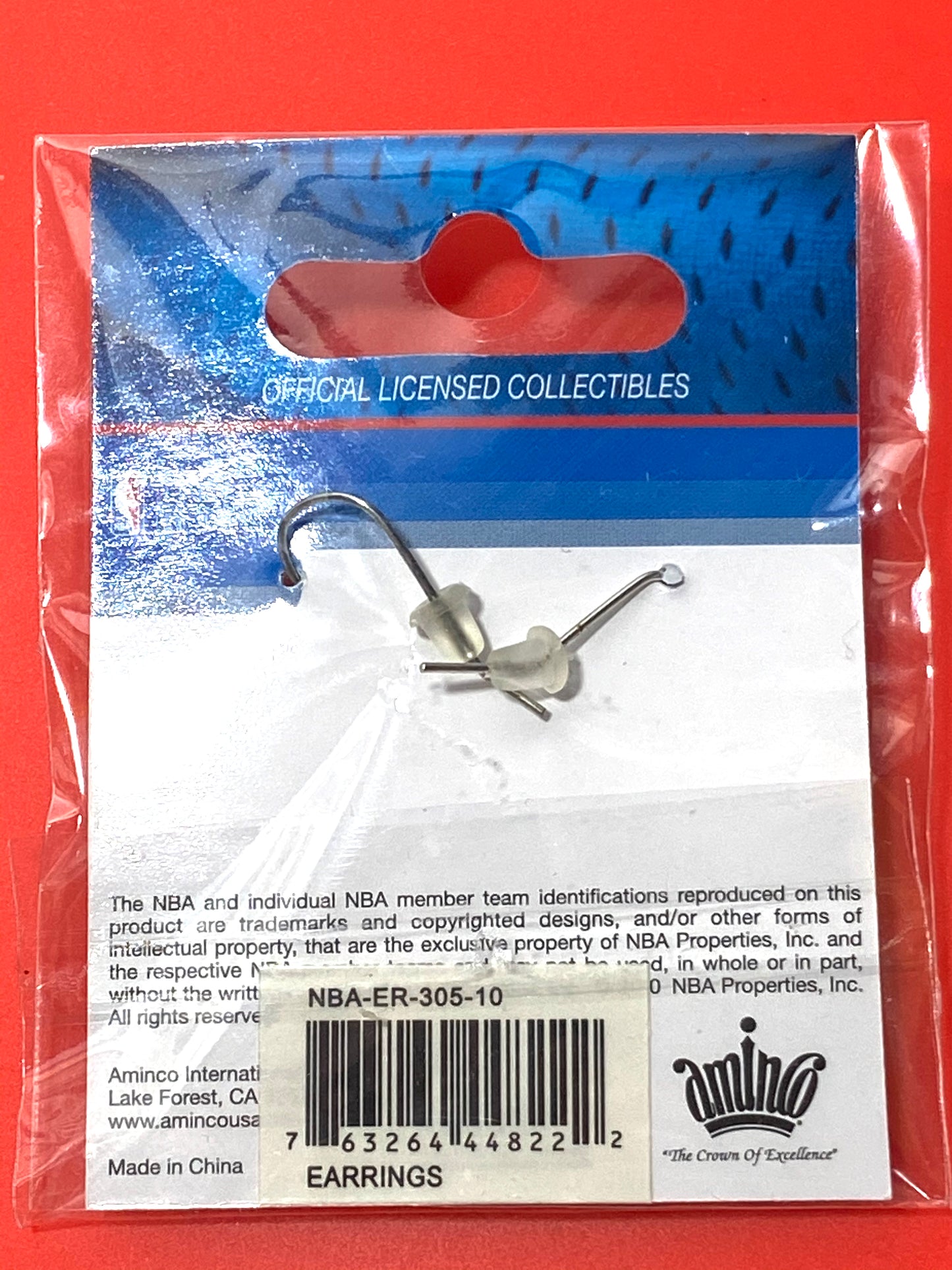 Chicago Bulls 2010 NBA "Pennant" Nickel Free NOS Dangle Earrings