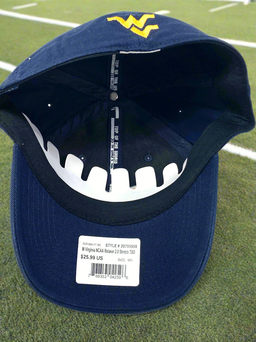 West Virginia Mountaineers NCAA One Fit NOS "Relaxer" M/L Ball Cap