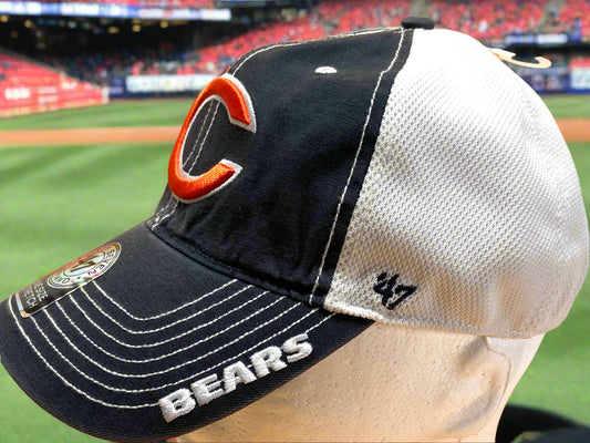 Chicago Bears NFL Navy Ripley Closer Stretch Fit Mesh Cap