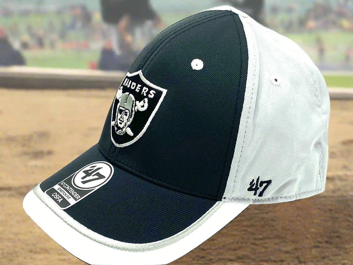 Oakland Raiders NFL Crash Line Contender Stretch Fit Logo Cap