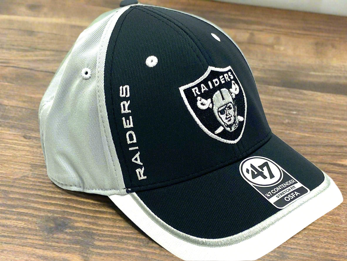 Oakland Raiders NFL Crash Line Contender Stretch Fit Logo Cap
