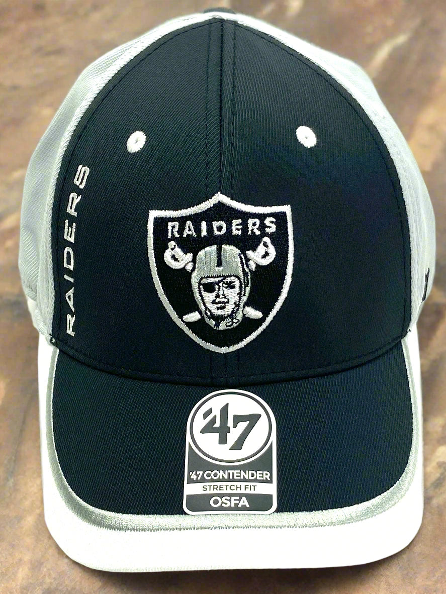 Oakland Raiders NFL Crash Line Contender Stretch Fit Logo Cap