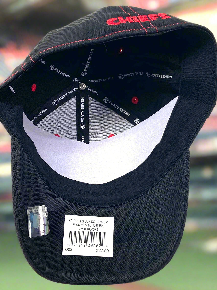 Kansas City Chiefs NFL Contender "Black Squantum " Stretch Fit Cap