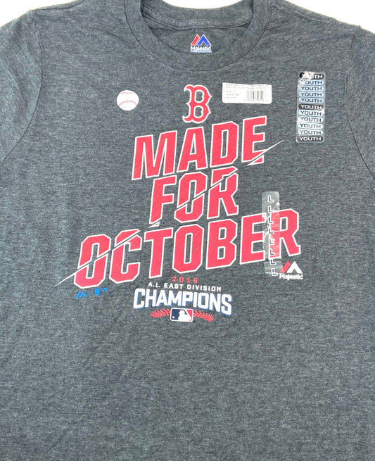 Boston Red Sox MLB 2016 "Made for October" Youth Dk. Gray NOS T-Shirt