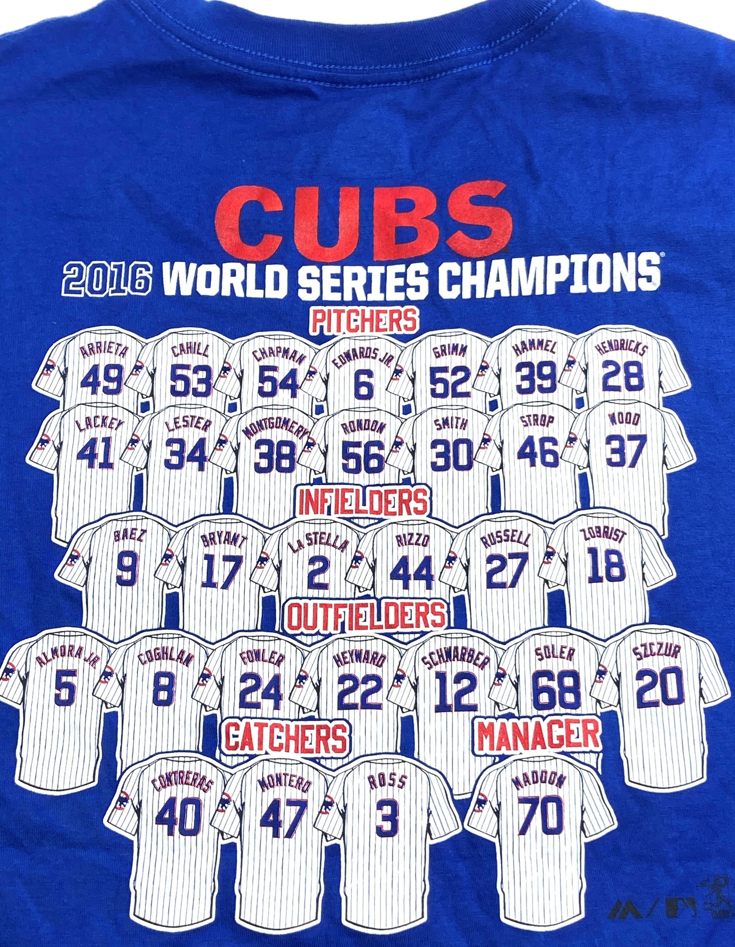 Chicago Cubs MLB 2016 World Series Champs 2-Sided NOS Print T-Shirt