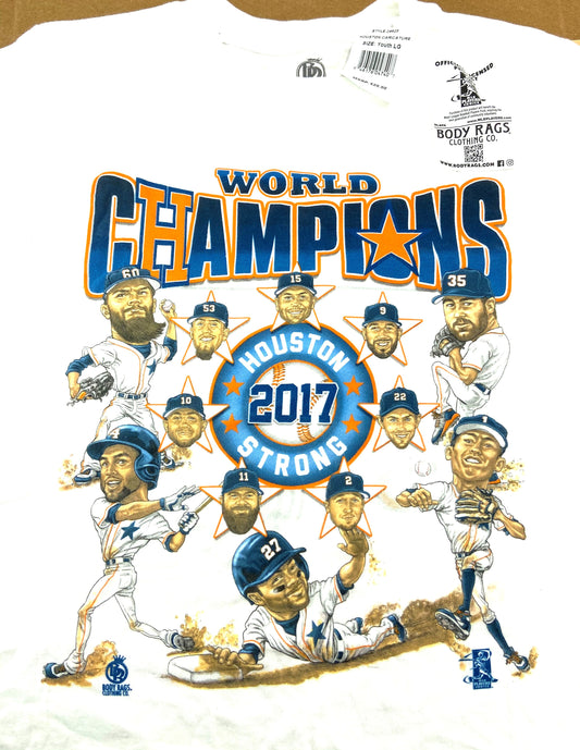 Houston Astros 2017 MLB Youth Large World Series Champs White NOS T-Shirt