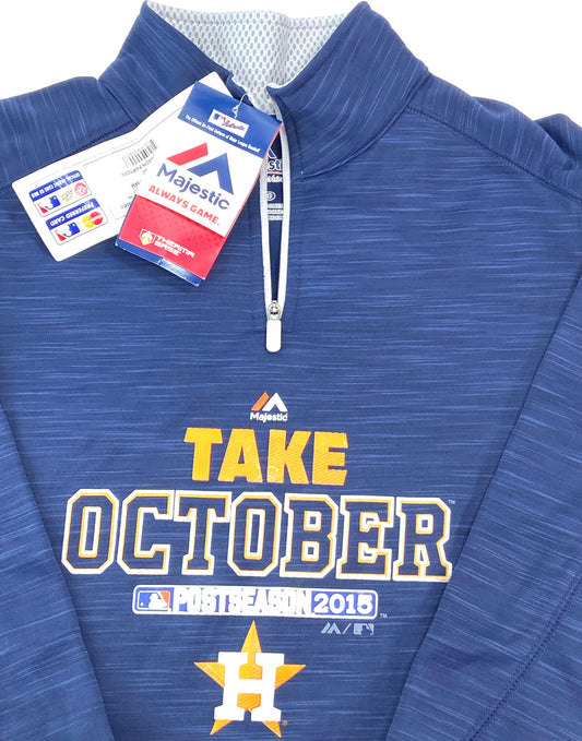 Houston Astros 2015 MLB Women's Large Blue "Take October" NOS Sweatshirt