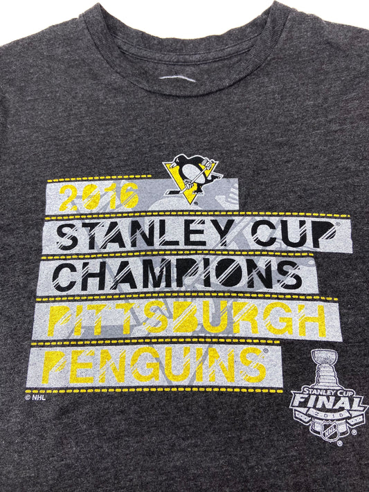 Pittsburgh Penguins 2016 NHL "Stanley Cup Champions" Ladies Gray NOS T-Shirt