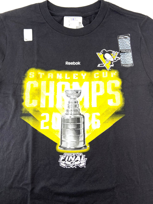 Pittsburgh Penguins 2016 NHL Youth Medium Stanley Cup Black NOS T-Shirt