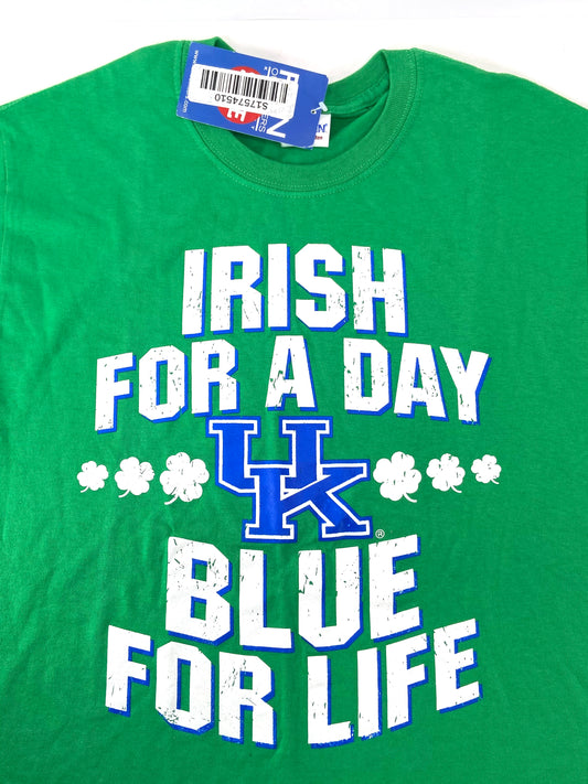 University of Kentucky NCAA Green "Irish For a Day" Adult Small NOS T-Shirt