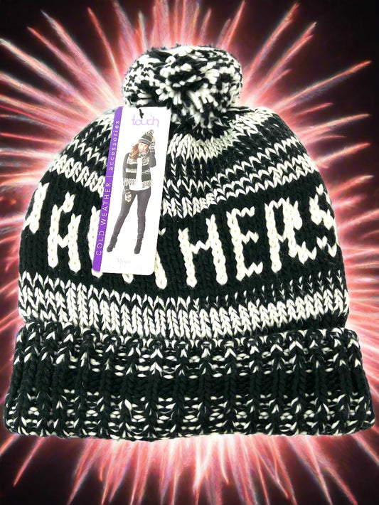 Carolina Panthers NFL Women's Moto Marled Pompster Beanie