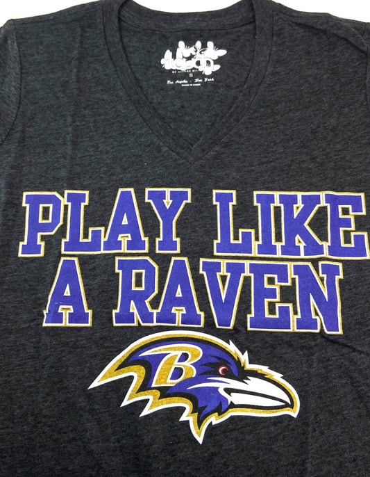Baltimore Ravens NFL Tri-Blend Women's "Play Like a Raven" NOS T-Shirt