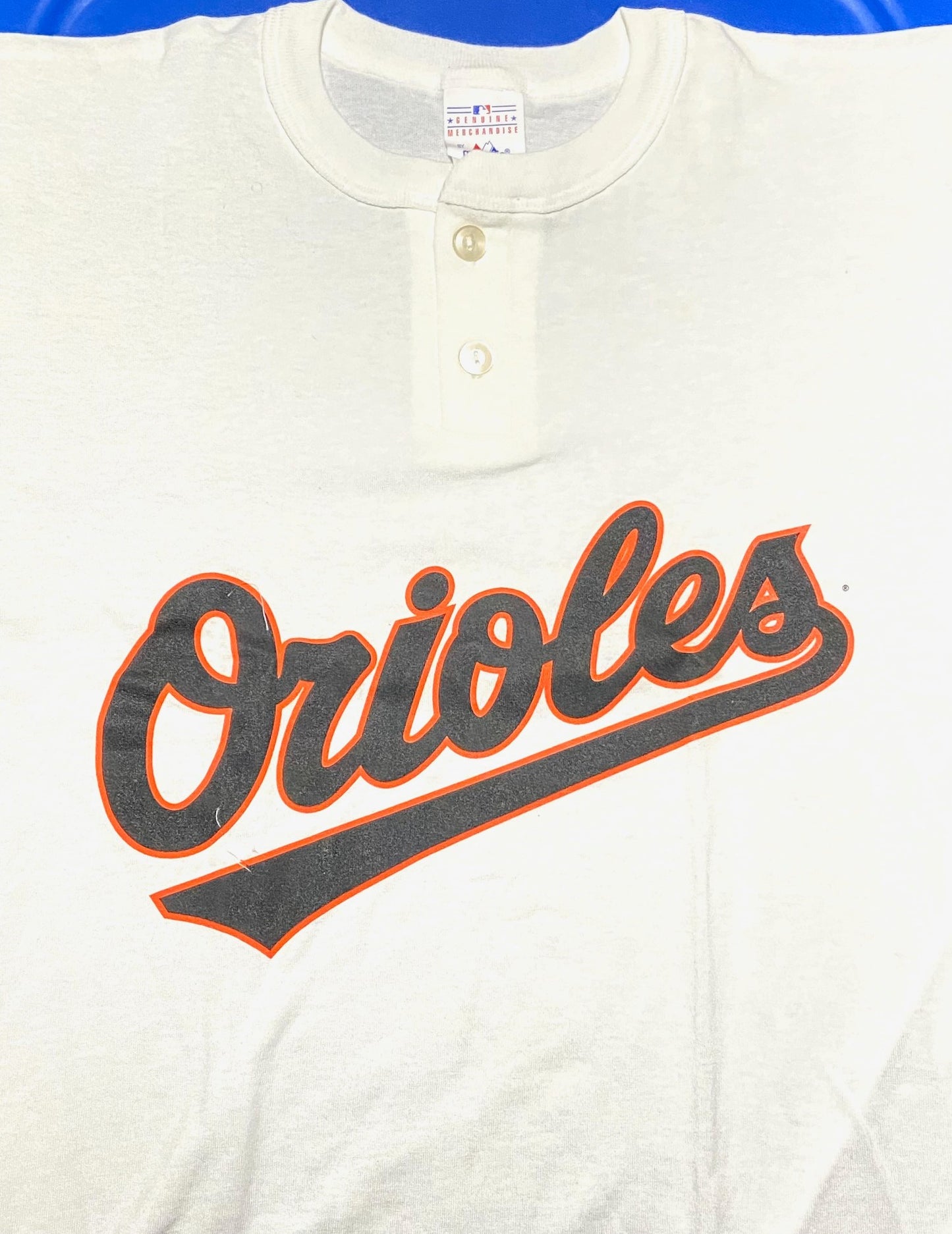 Baltimore Orioles 2012 MLB Logo White Button T-Shirt
