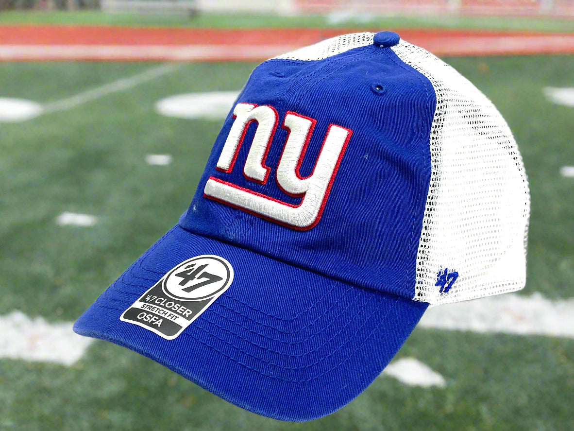 New York Giants NFL Blue Ripley Closer Stretch Fit Mesh Cap