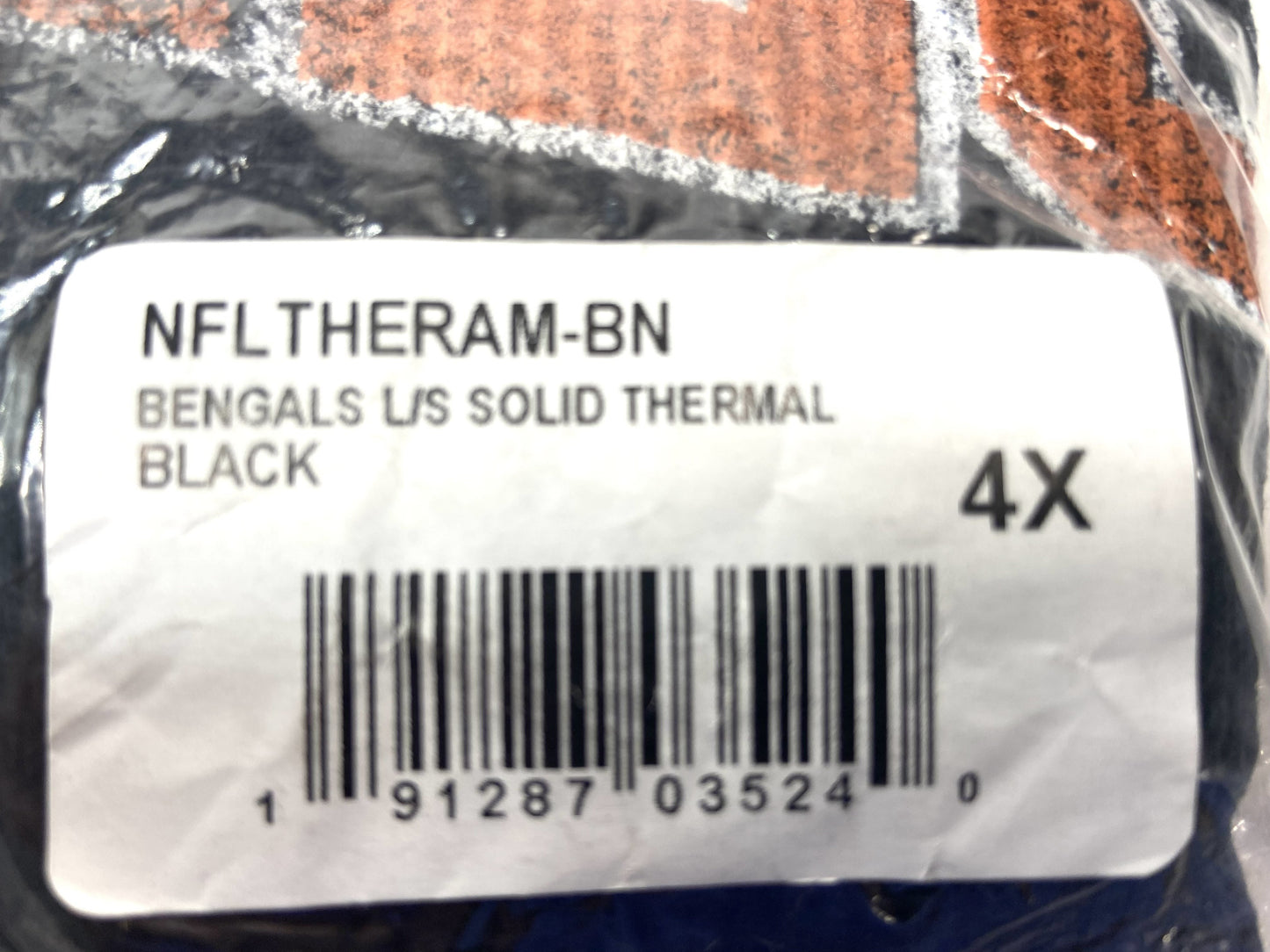 Cincinnati Bengals NFL Black Thermal Shirt NOS Big and Tall